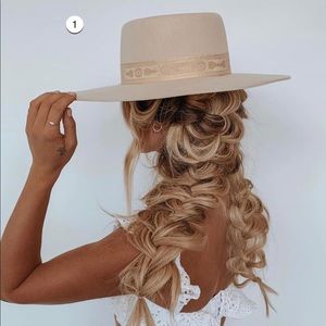 Juno Cream Wool Wide-Brimmed Boater Hat